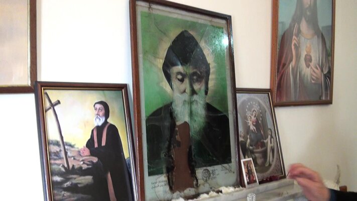 St.-Charbel-Ikone bei Nouhad el-Shami (Foto: Chr. Klein).